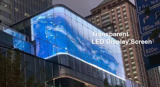 Tela LED transparente de vidro para exterior